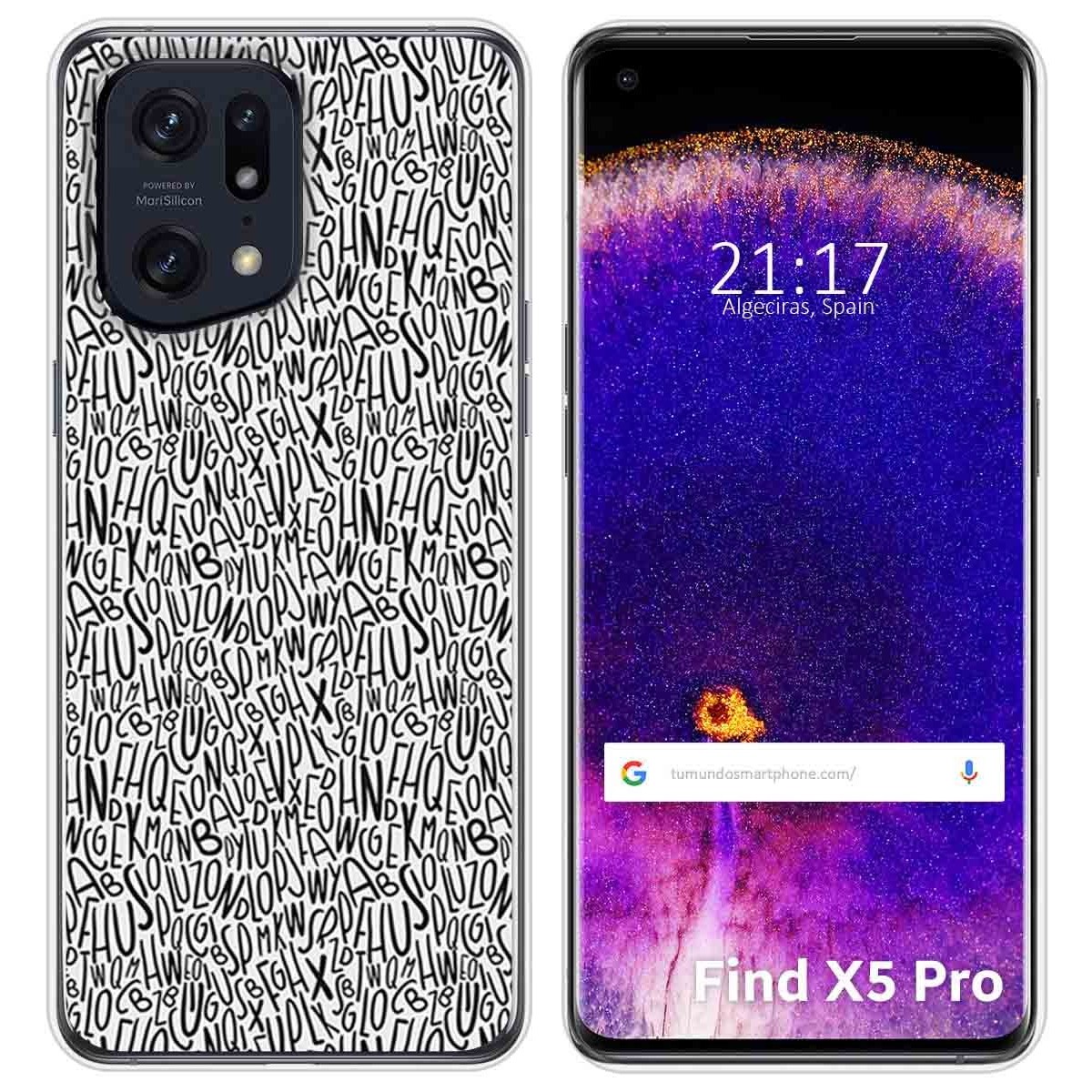 Funda Silicona para Oppo Find X5 Pro 5G diseño Letras Dibujos