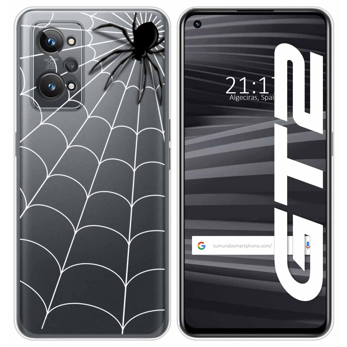 Funda Silicona Transparente para Realme GT 2 5G diseño Araña Dibujos