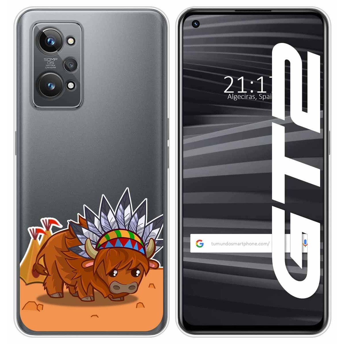 Funda Silicona Transparente para Realme GT 2 5G diseño Bufalo Dibujos