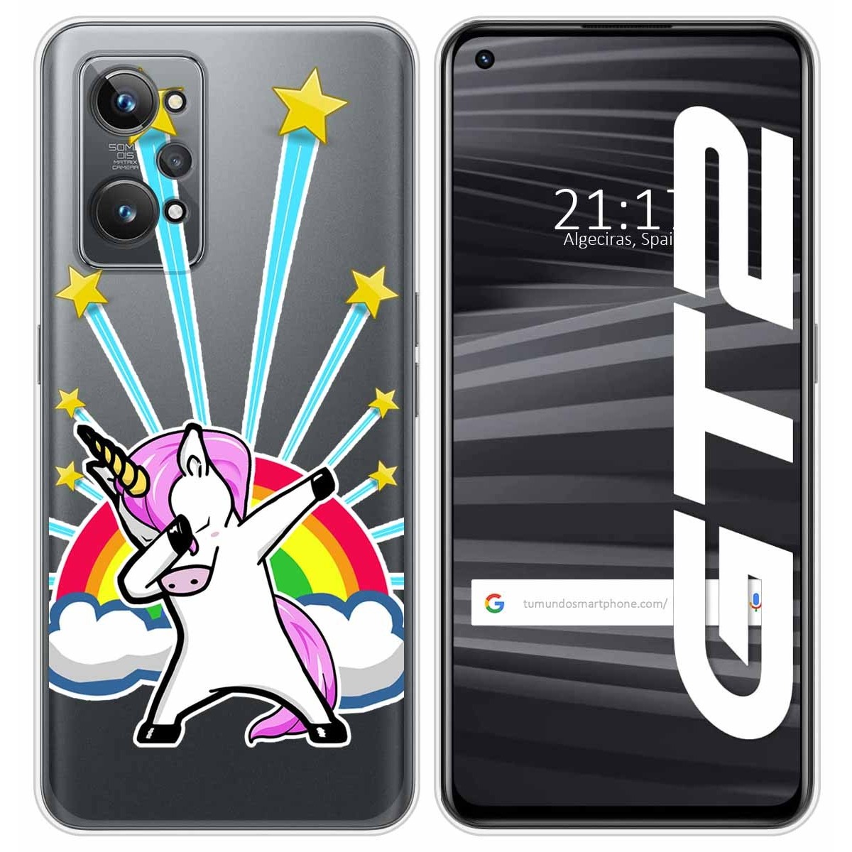 Funda Silicona Transparente para Realme GT 2 5G diseño Unicornio Dibujos