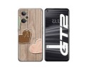 Funda Silicona para Realme GT 2 5G diseño Corazones Madera Dibujos