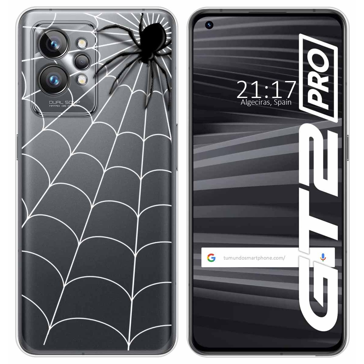 Funda Silicona Transparente para Realme GT 2 Pro 5G diseño Araña Dibujos
