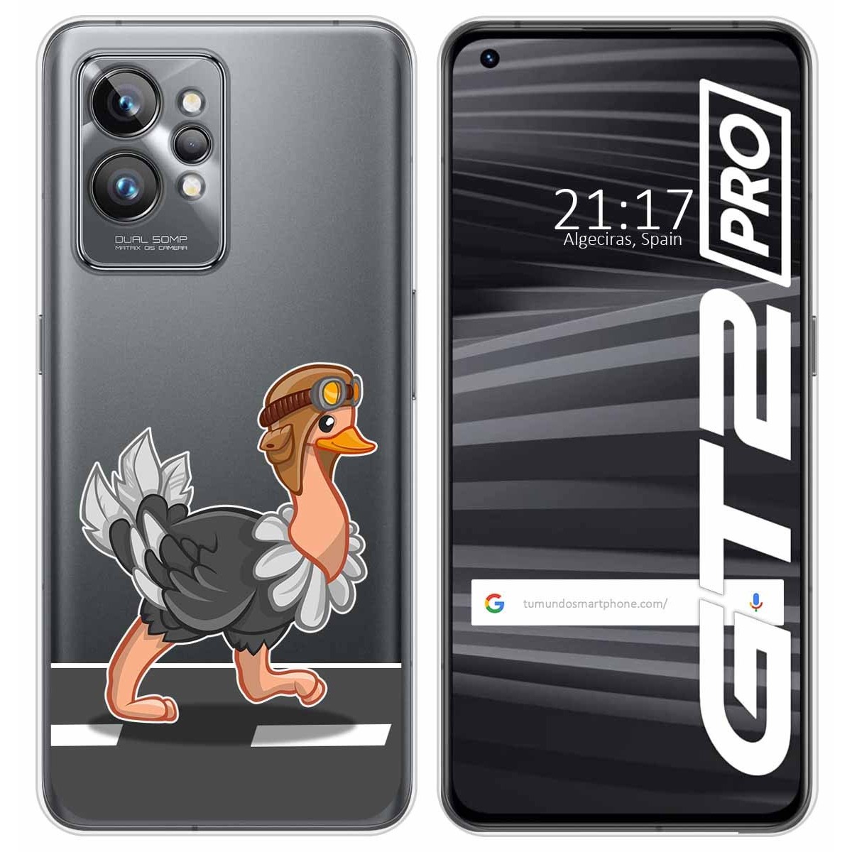Funda Silicona Transparente para Realme GT 2 Pro 5G diseño Avestruz Dibujos