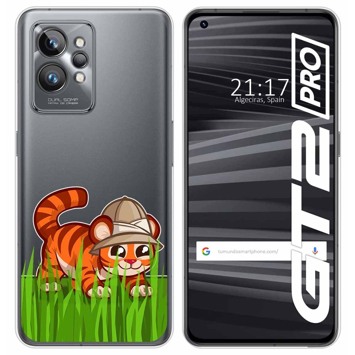 Funda Silicona Transparente para Realme GT 2 Pro 5G diseño Tigre Dibujos