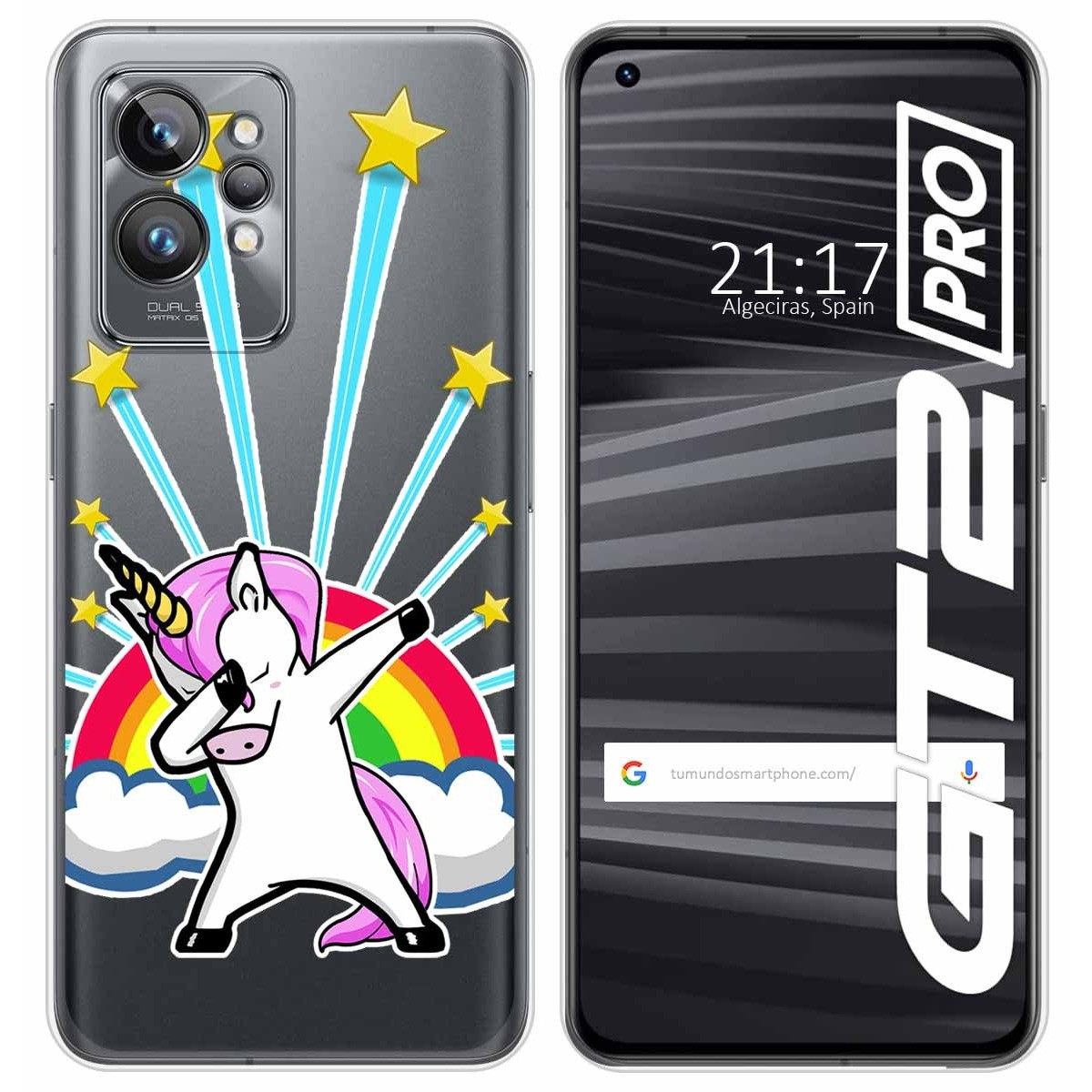 Funda Silicona Transparente para Realme GT 2 Pro 5G diseño Unicornio Dibujos