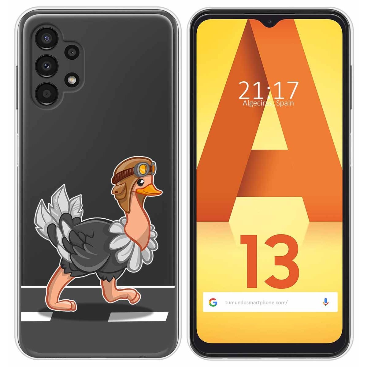 Funda Silicona Transparente para Samsung Galaxy A13 4G diseño Avestruz Dibujos