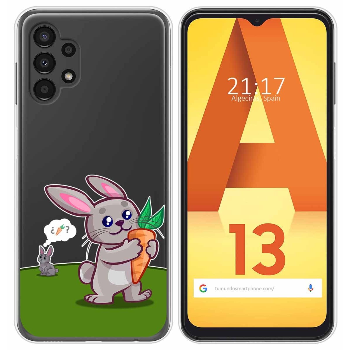 Funda Silicona Transparente para Samsung Galaxy A13 4G diseño Conejo Dibujos