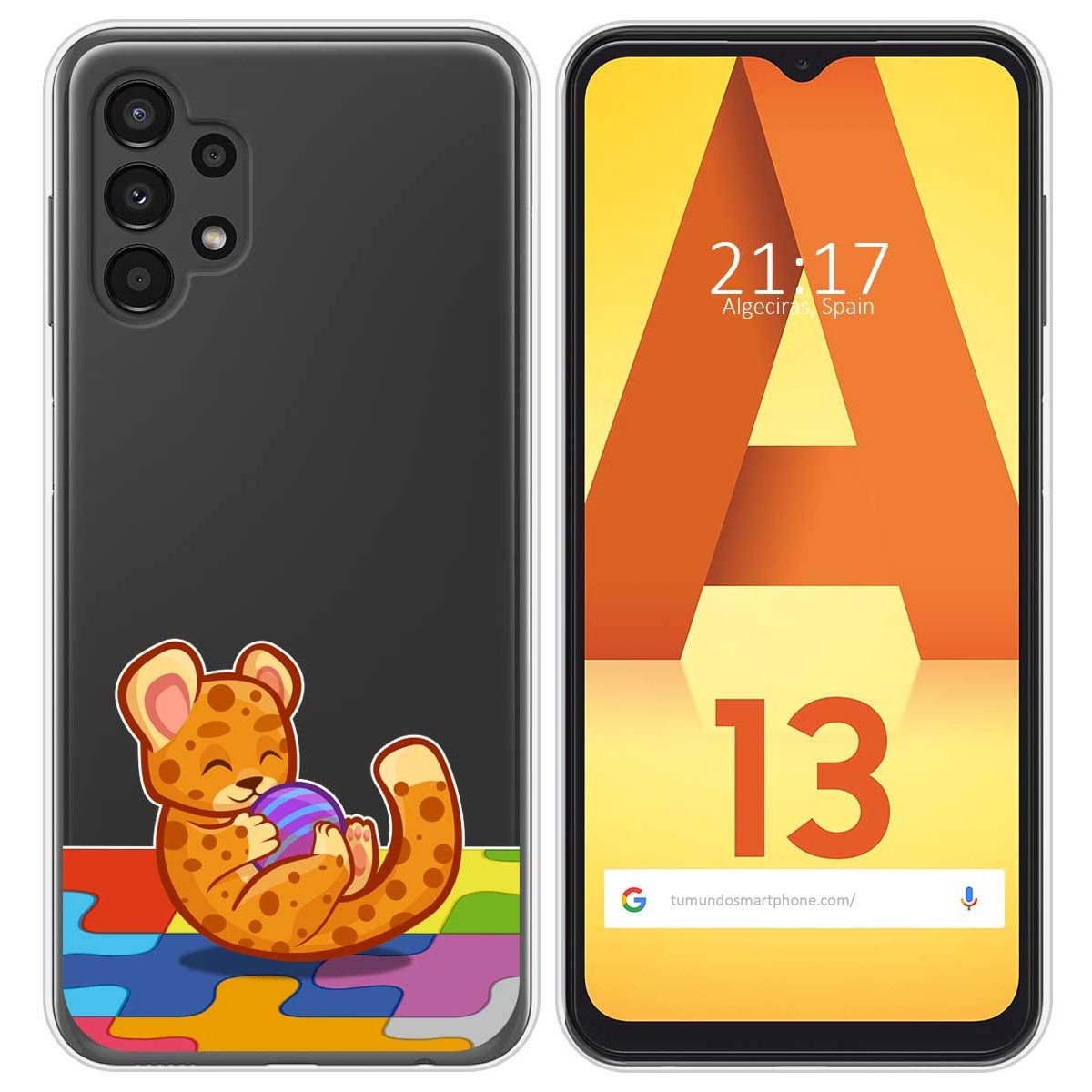 Funda Silicona Transparente para Samsung Galaxy A13 4G diseño Leopardo Dibujos