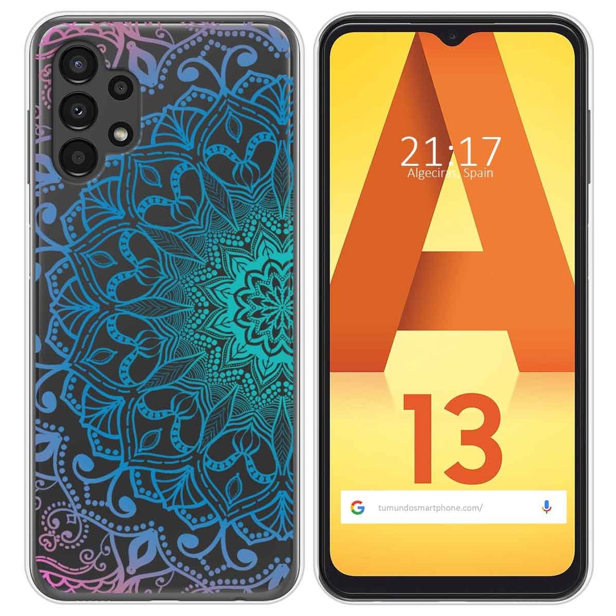 Funda Silicona Transparente para Samsung Galaxy A13 4G diseño Mandala Dibujos