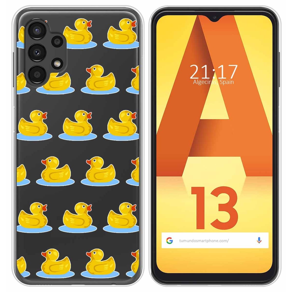Funda Silicona Transparente para Samsung Galaxy A13 4G diseño Pato Dibujos