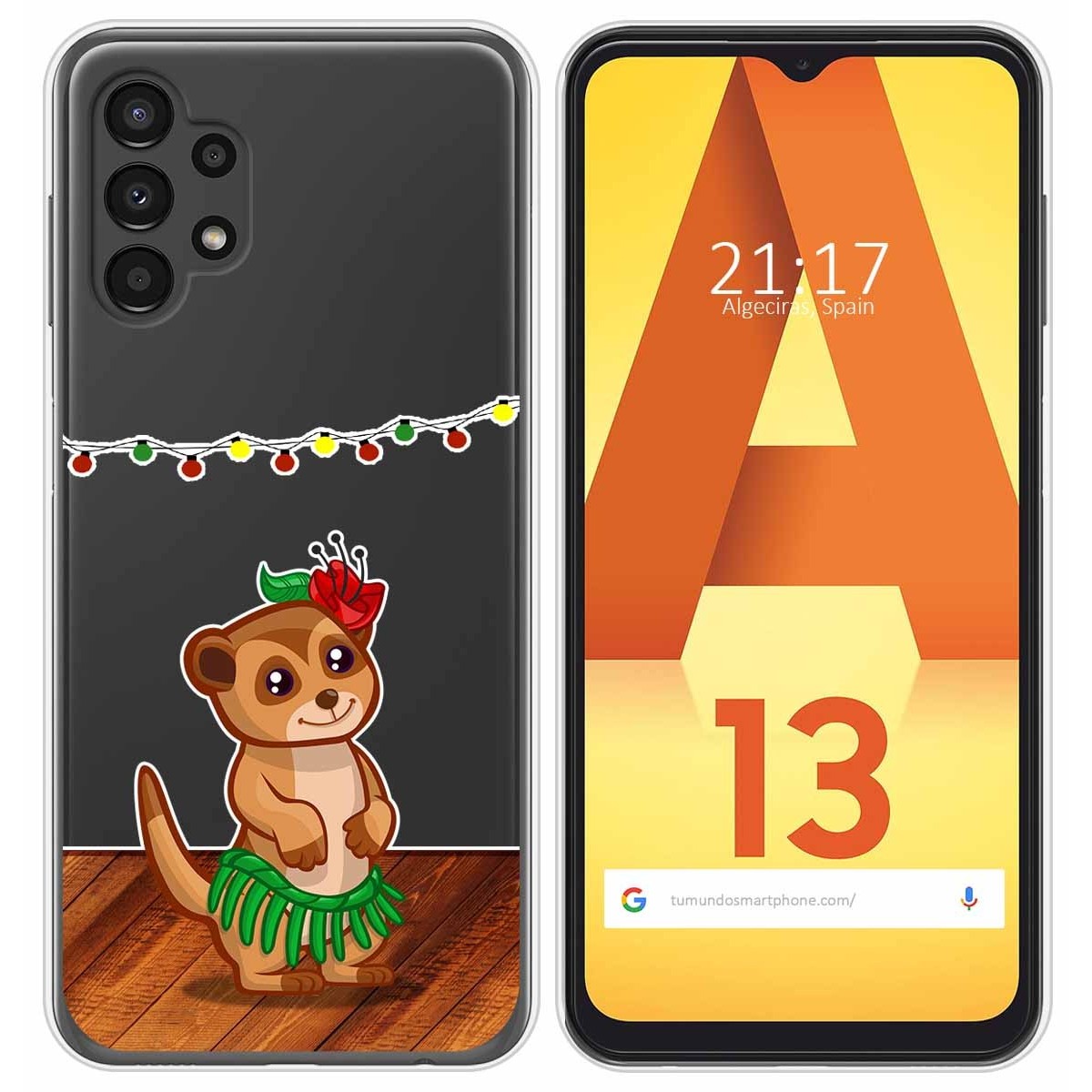 Funda Silicona Transparente para Samsung Galaxy A13 4G diseño Suricata Dibujos