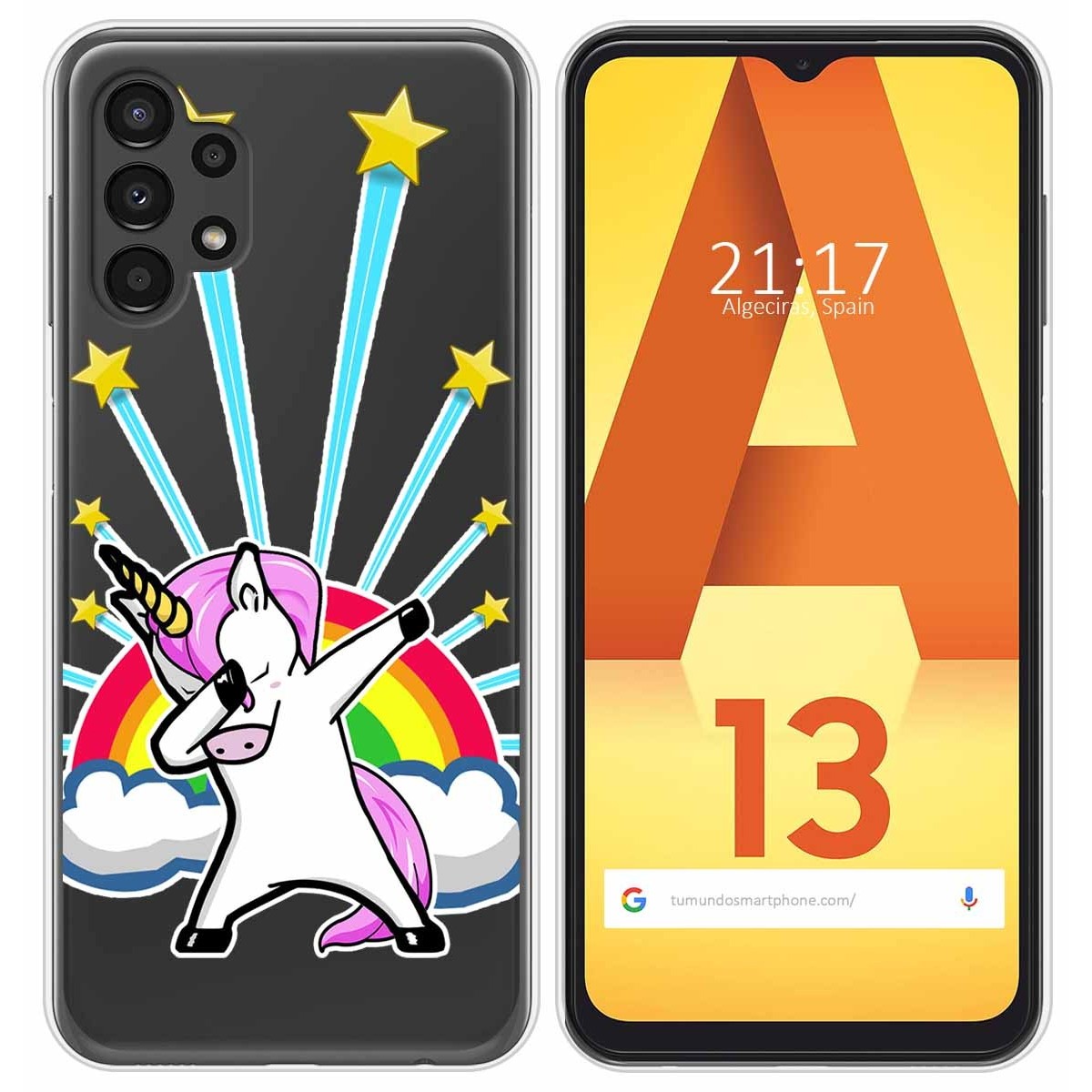 Funda Silicona Transparente para Samsung Galaxy A13 4G diseño Unicornio Dibujos