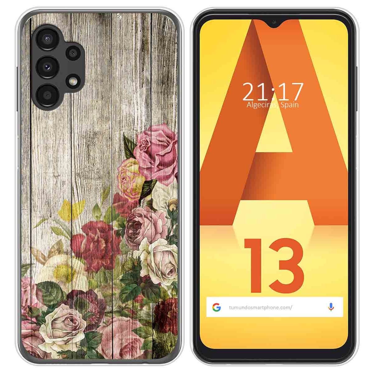 Funda Silicona para Samsung Galaxy A13 4G diseño Madera 08 Dibujos