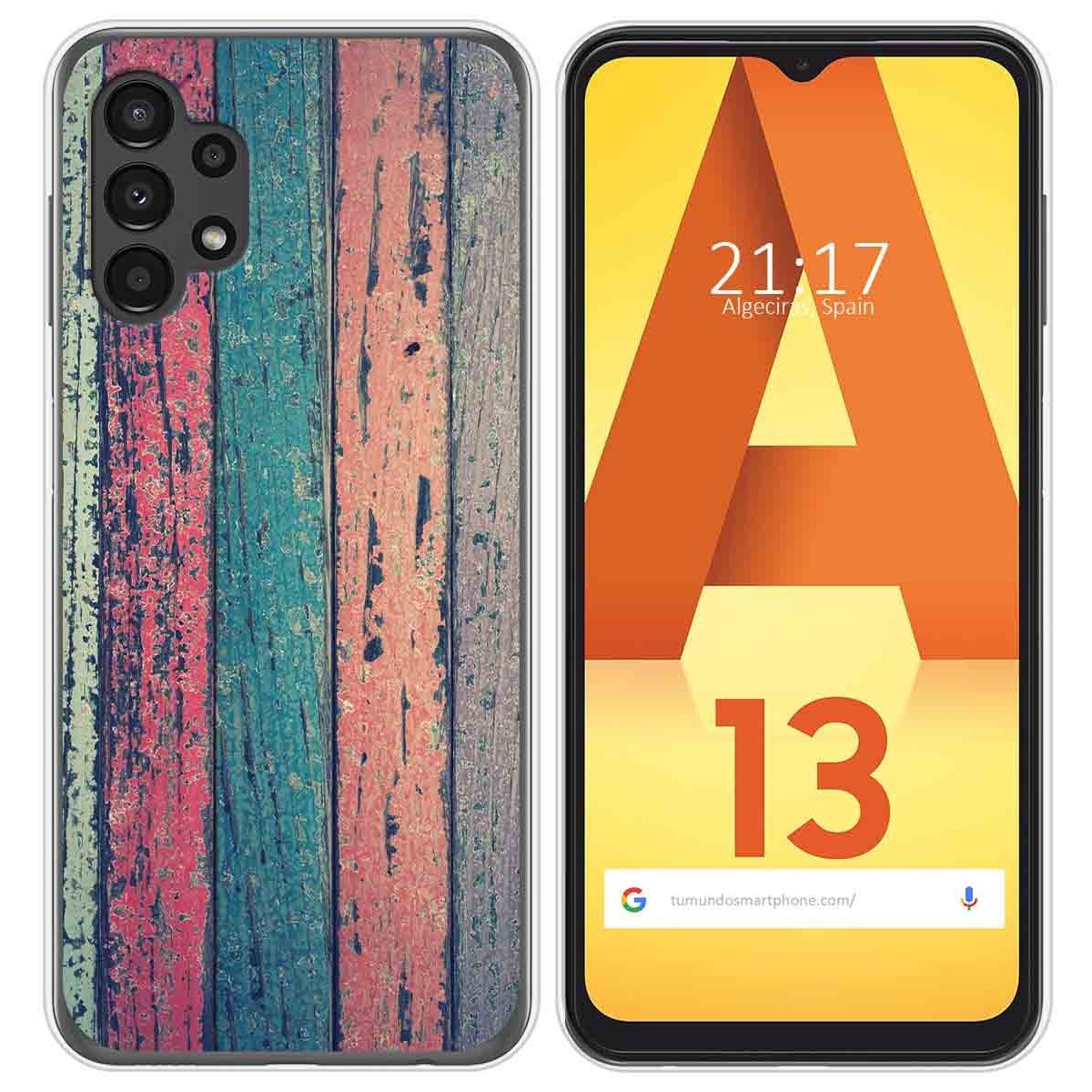 Funda Silicona para Samsung Galaxy A13 4G diseño Madera 10 Dibujos