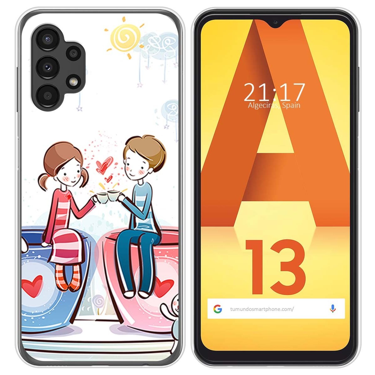 Funda Silicona para Samsung Galaxy A13 4G diseño Café Dibujos