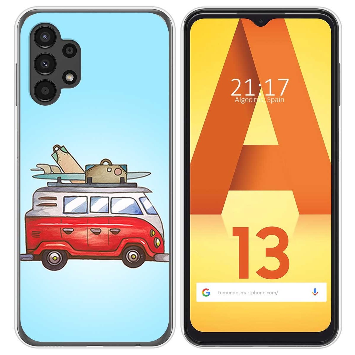 Funda Silicona para Samsung Galaxy A13 4G diseño Furgoneta Dibujos