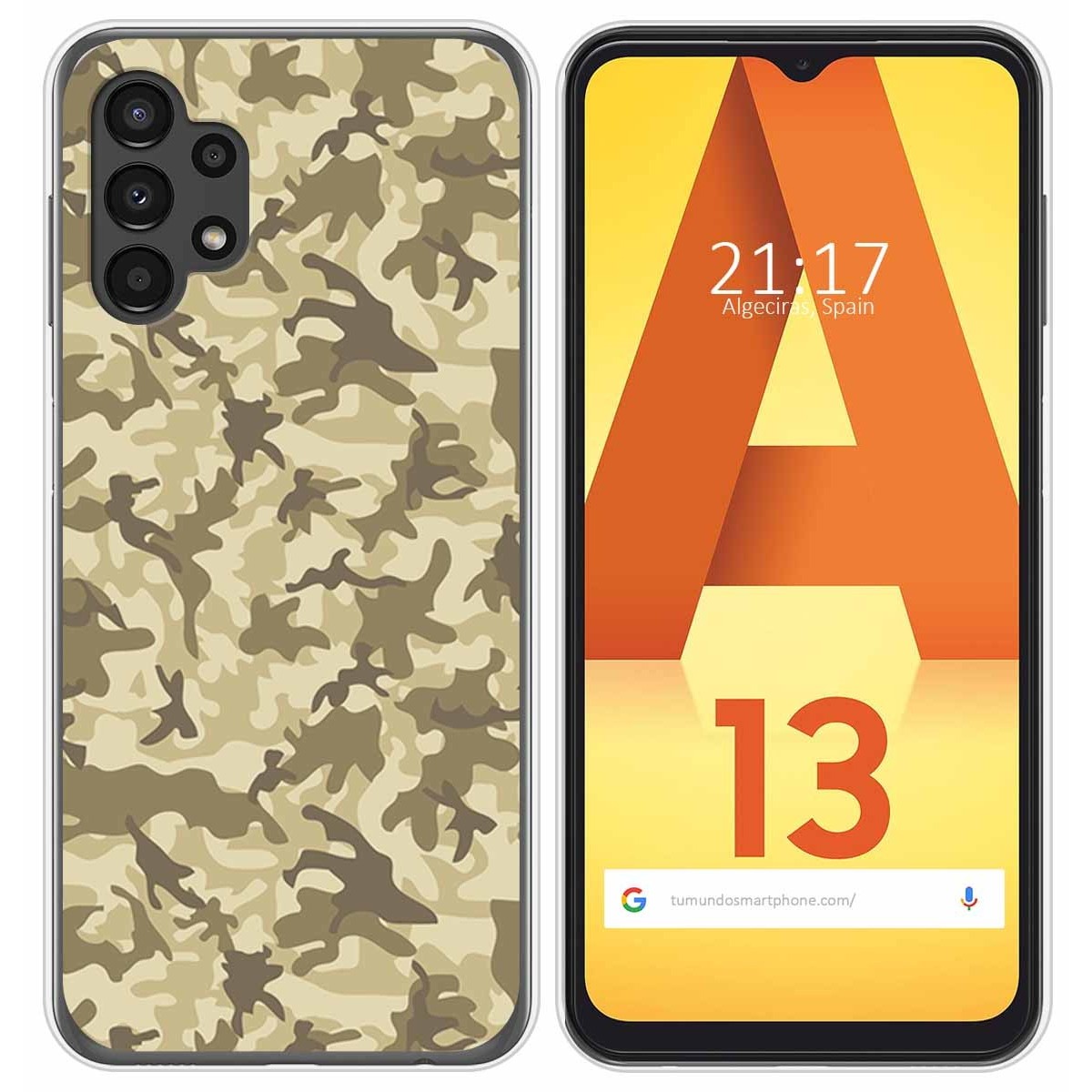 Funda Silicona para Samsung Galaxy A13 4G diseño Sand Camuflaje Dibujos