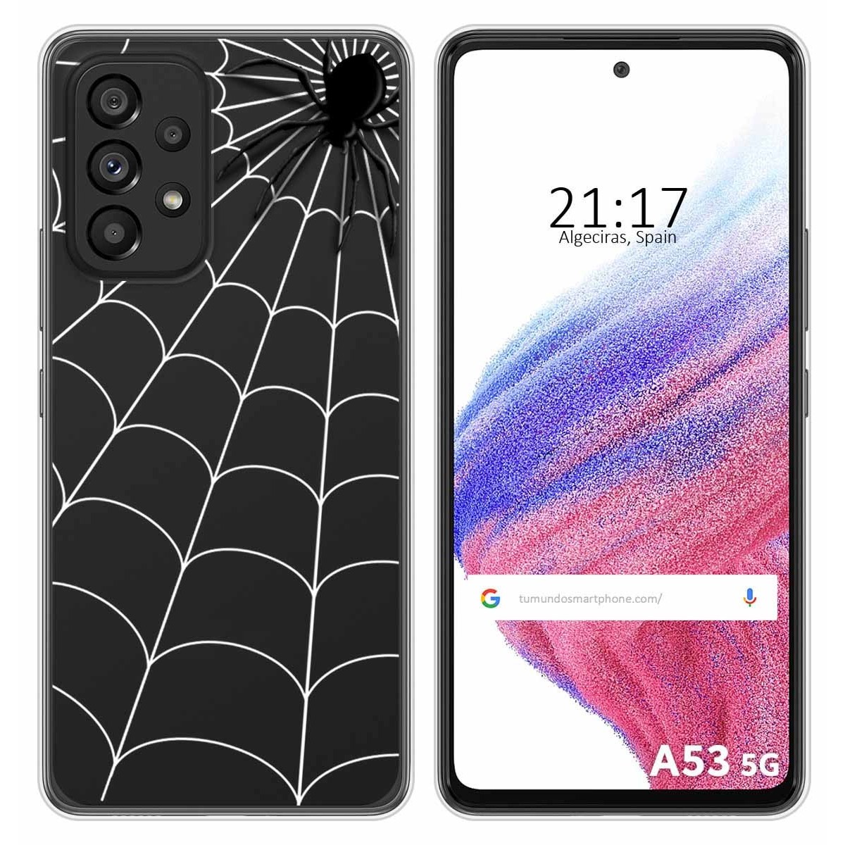Funda Silicona Transparente para Samsung Galaxy A53 5G diseño Araña Dibujos