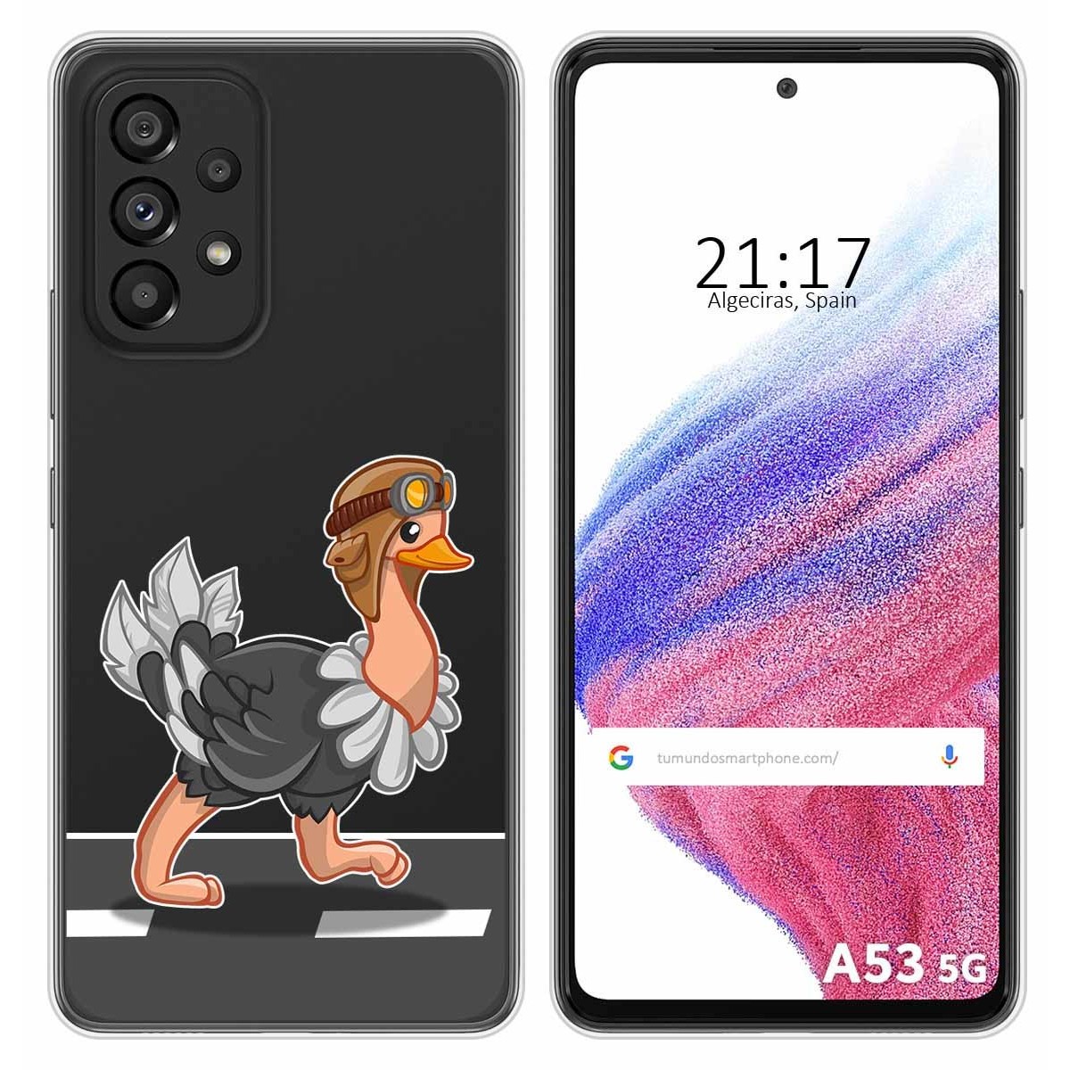 Funda Silicona Transparente para Samsung Galaxy A53 5G diseño Avestruz Dibujos