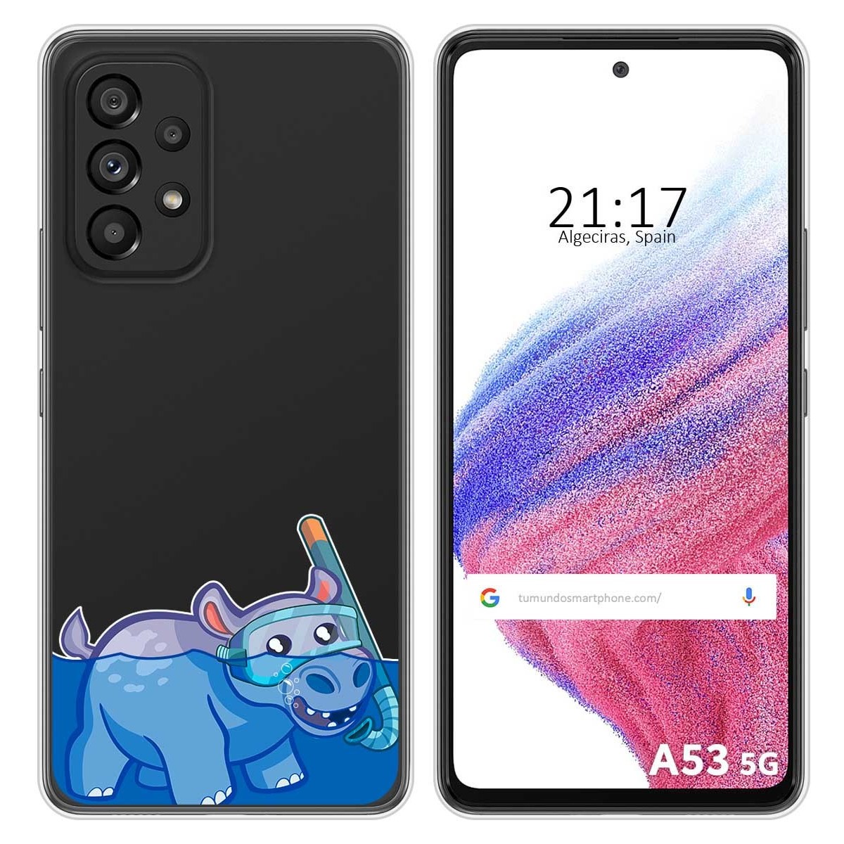 Funda Silicona Transparente para Samsung Galaxy A53 5G diseño Hipo Dibujos