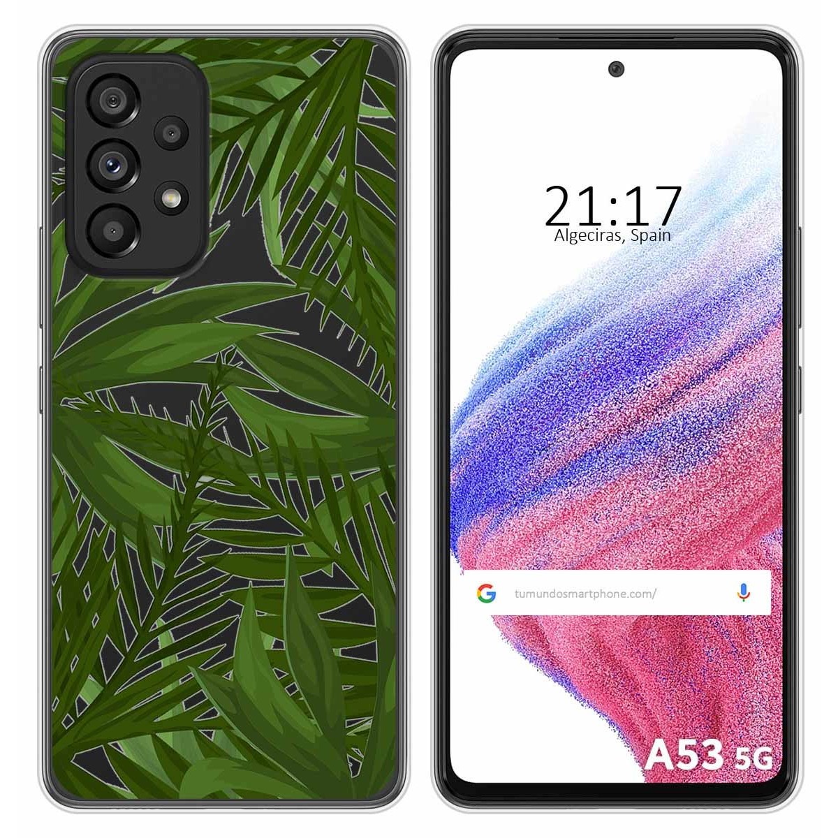 Funda Silicona Transparente para Samsung Galaxy A53 5G diseño Jungla Dibujos