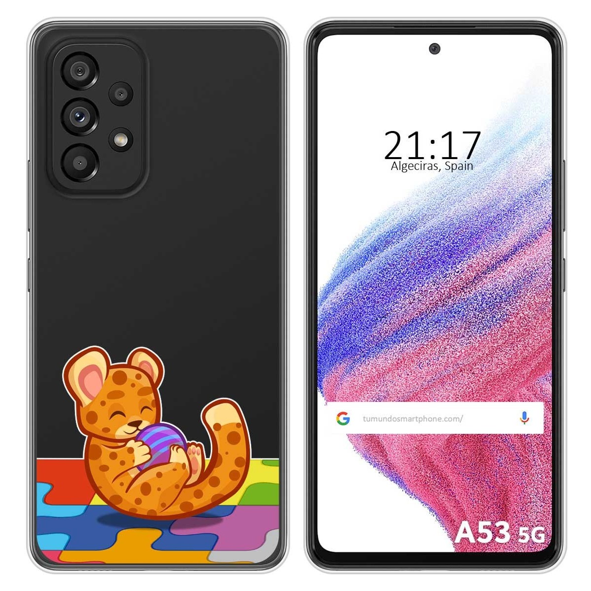 Funda Silicona Transparente para Samsung Galaxy A53 5G diseño Leopardo Dibujos