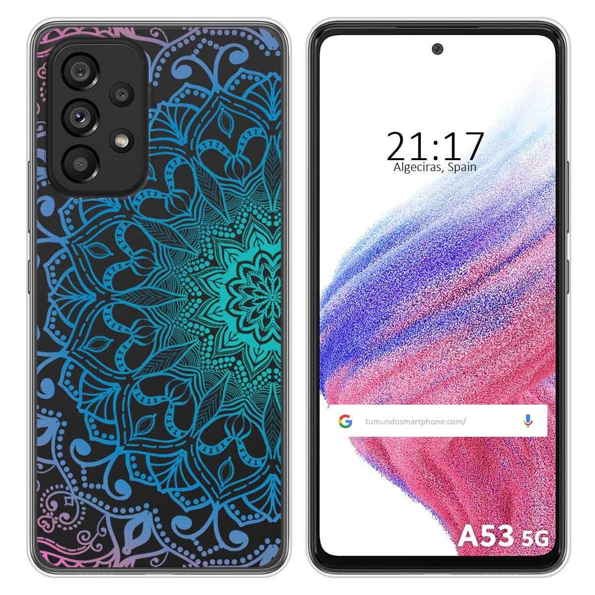 Funda Silicona Transparente para Samsung Galaxy A53 5G diseño Mandala Dibujos