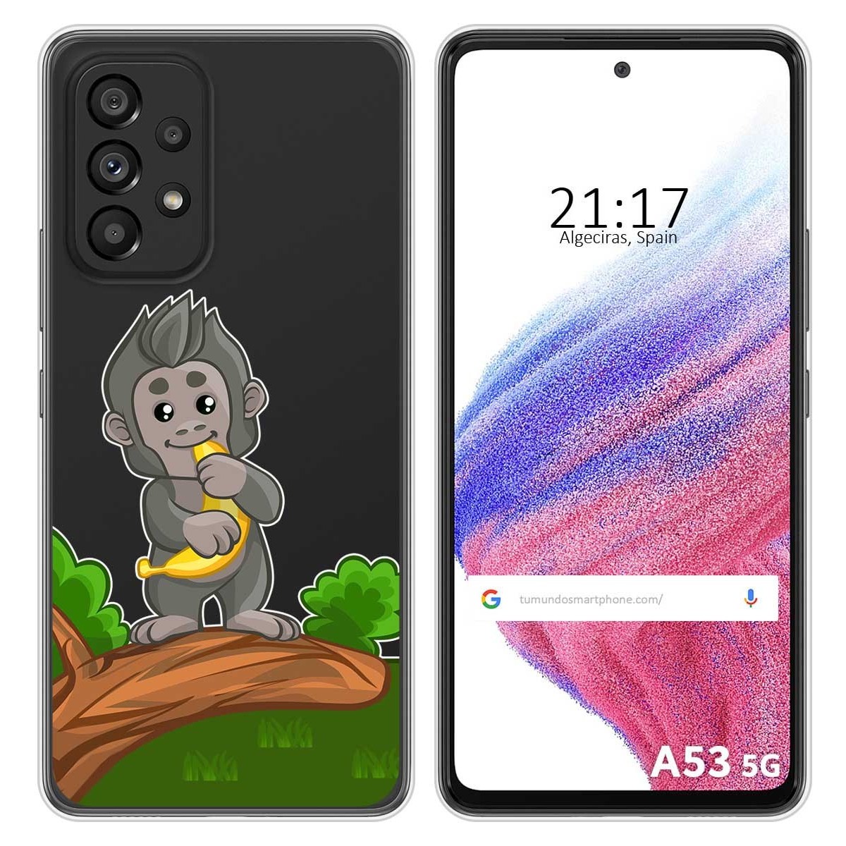 Funda Silicona Transparente para Samsung Galaxy A53 5G diseño Mono Dibujos