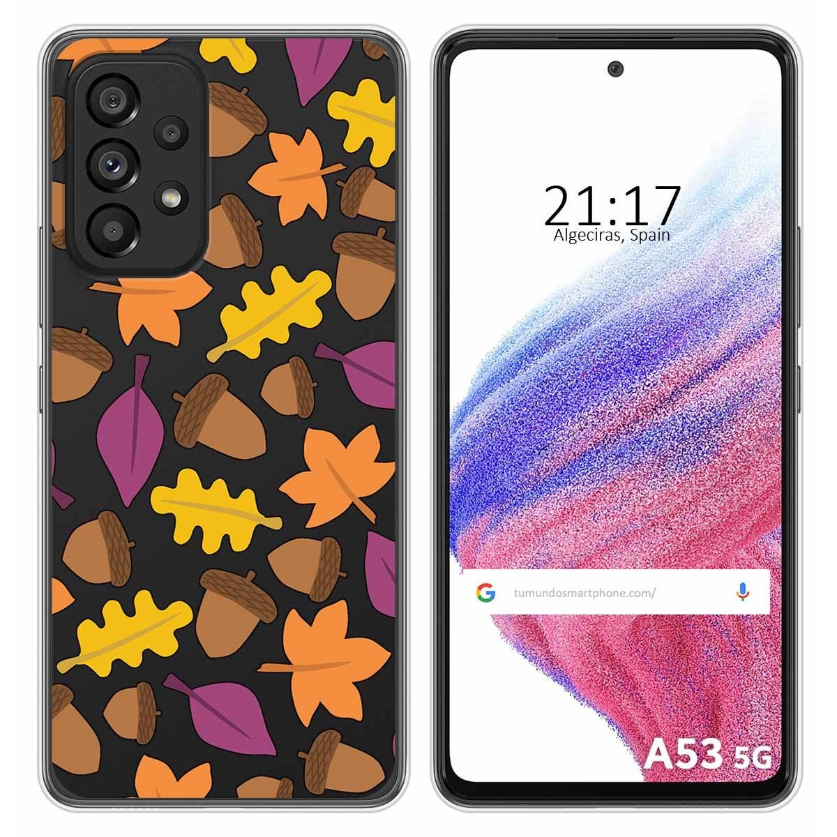 Funda Silicona Transparente para Samsung Galaxy A53 5G diseño Otoño Dibujos