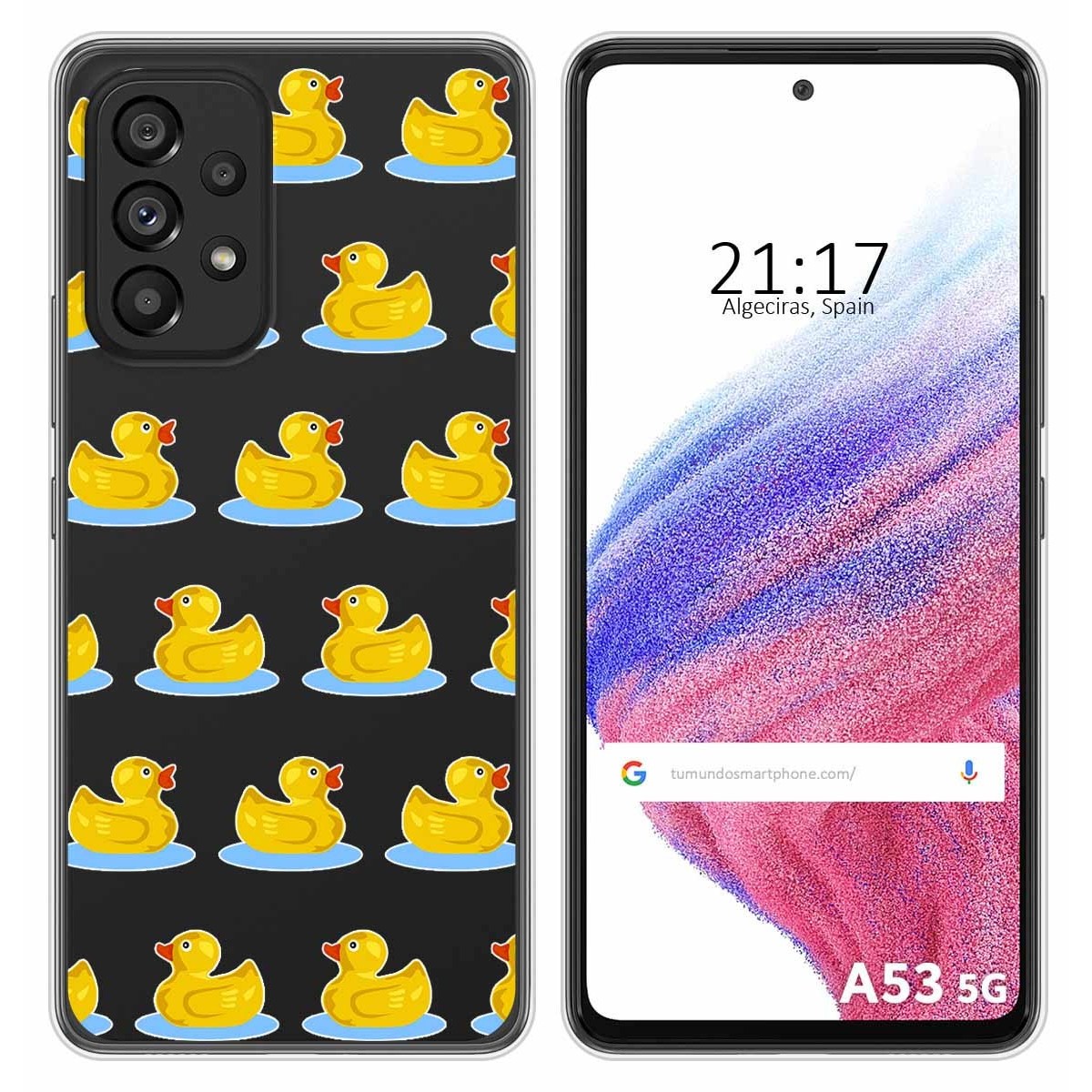 Funda Silicona Transparente para Samsung Galaxy A53 5G diseño Pato Dibujos