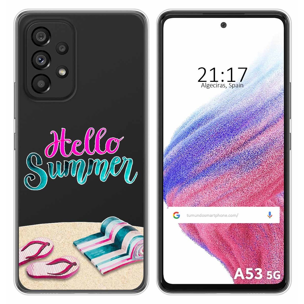 Funda Silicona Transparente para Samsung Galaxy A53 5G diseño Summer Dibujos