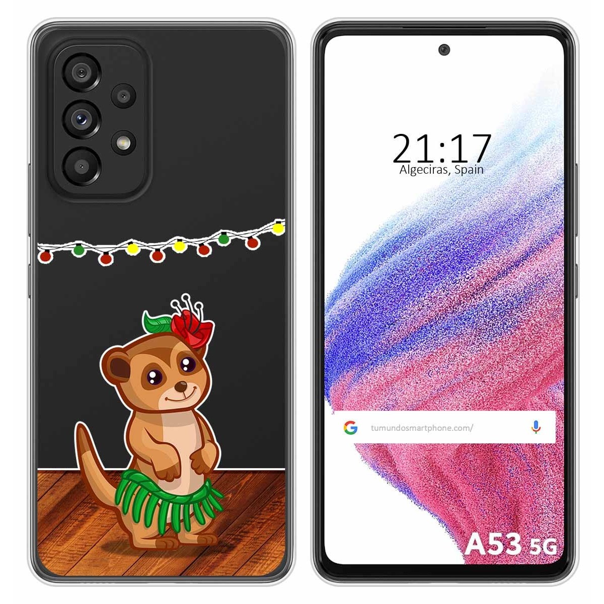 Funda Silicona Transparente para Samsung Galaxy A53 5G diseño Suricata Dibujos