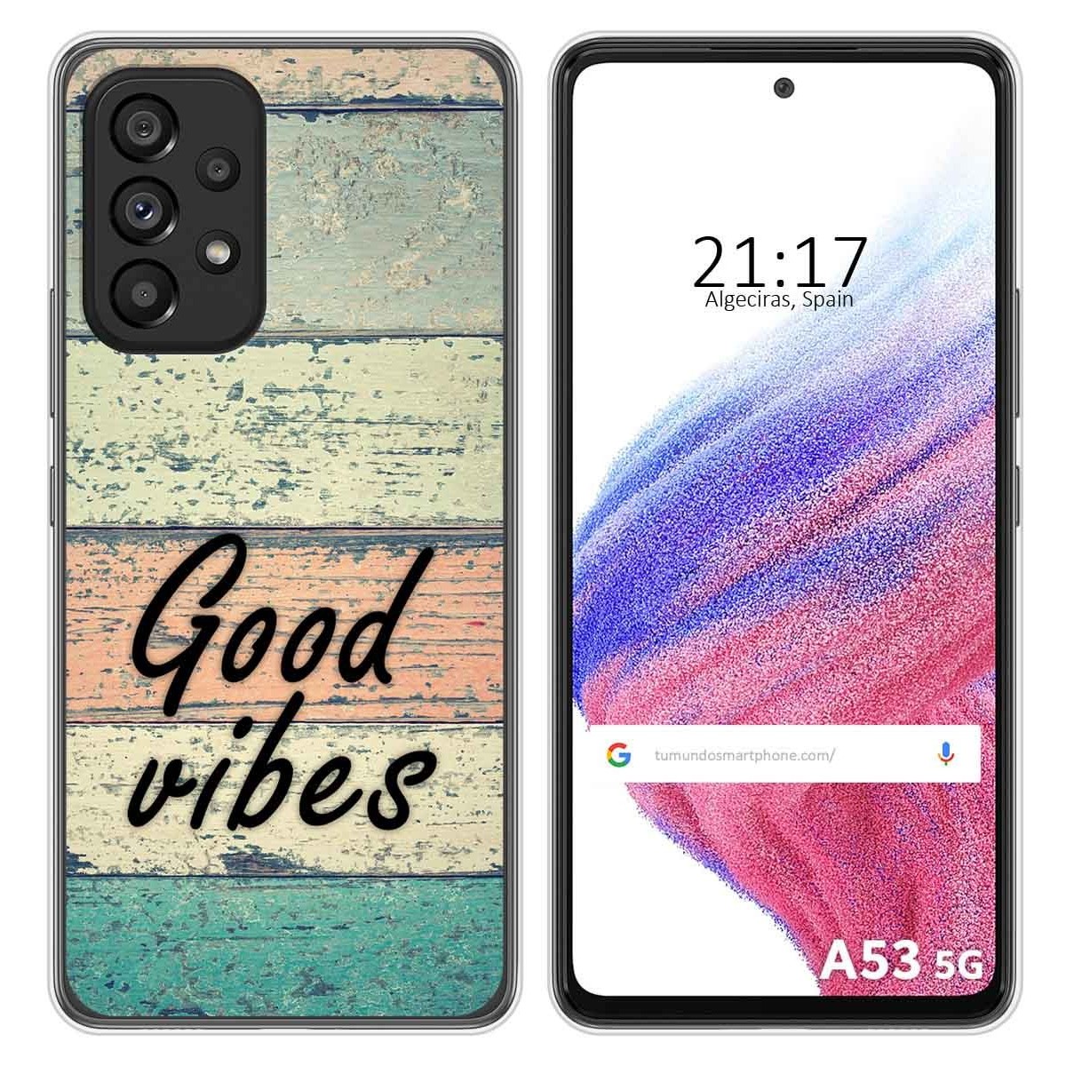Funda Silicona para Samsung Galaxy A53 5G diseño Madera 01 Dibujos