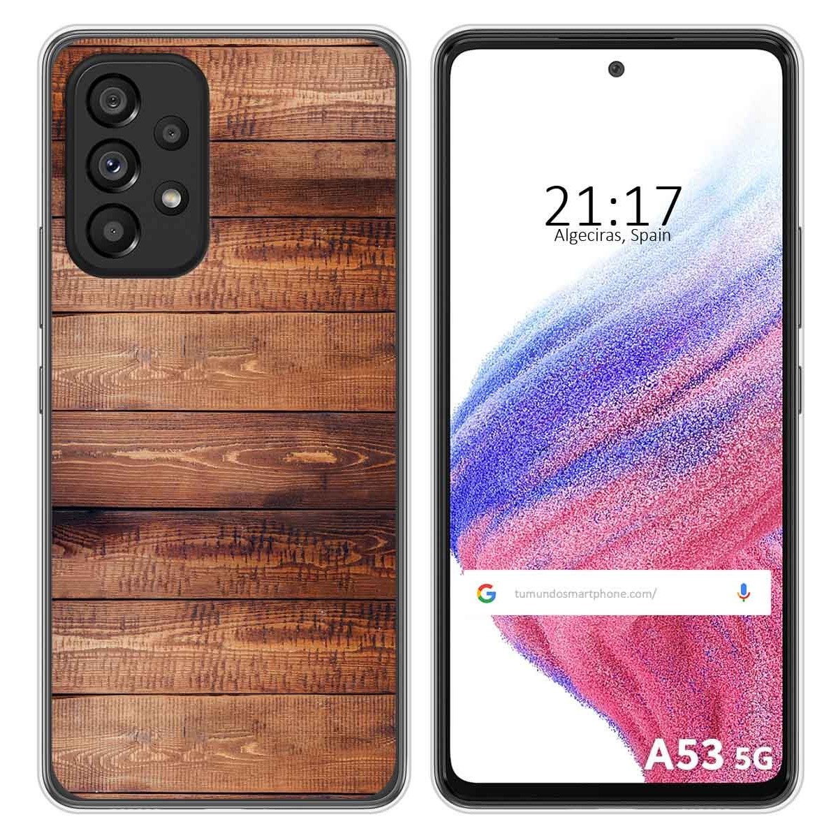 Funda Silicona para Samsung Galaxy A53 5G diseño Madera 02 Dibujos