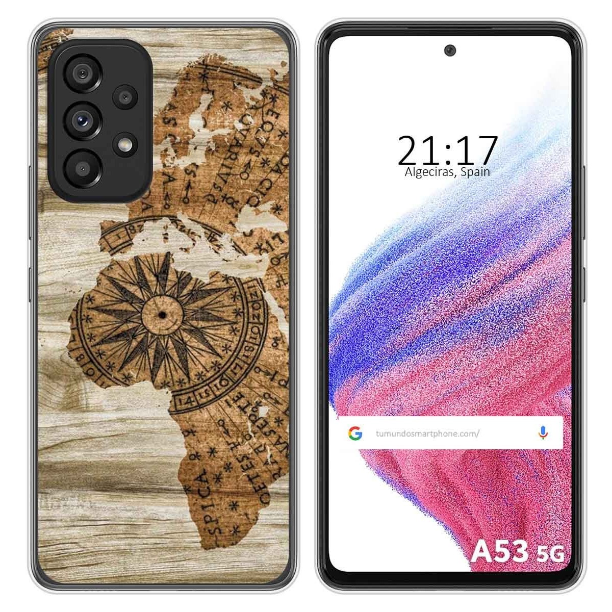 Funda Silicona para Samsung Galaxy A53 5G diseño Madera 07 Dibujos