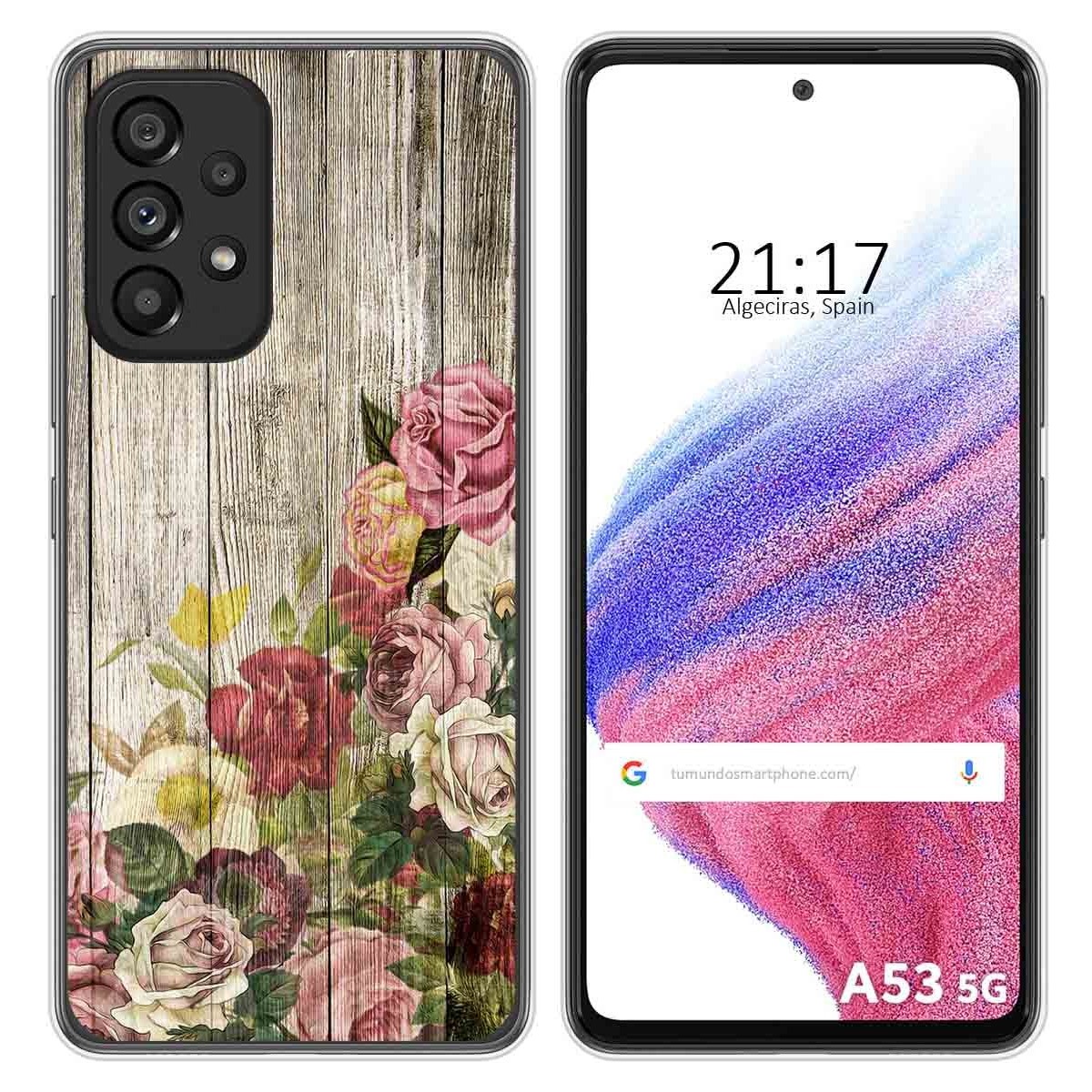 Funda Silicona para Samsung Galaxy A53 5G diseño Madera 08 Dibujos
