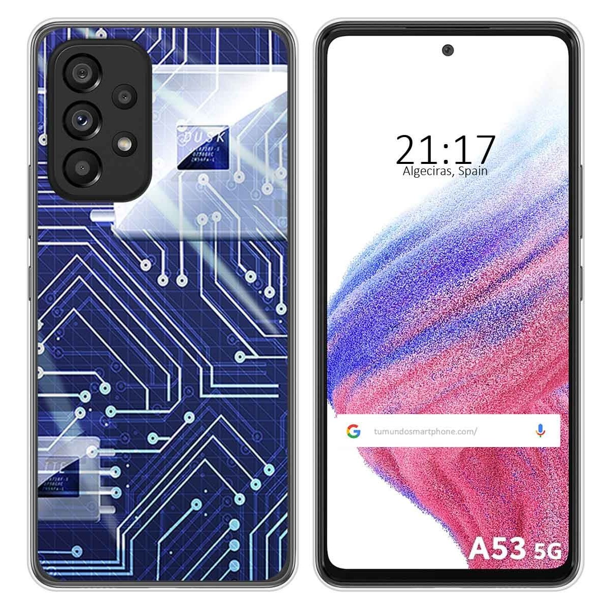 Funda Silicona para Samsung Galaxy A53 5G diseño Circuito Dibujos