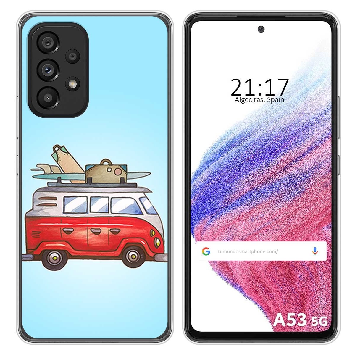 Funda Silicona para Samsung Galaxy A53 5G diseño Furgoneta Dibujos
