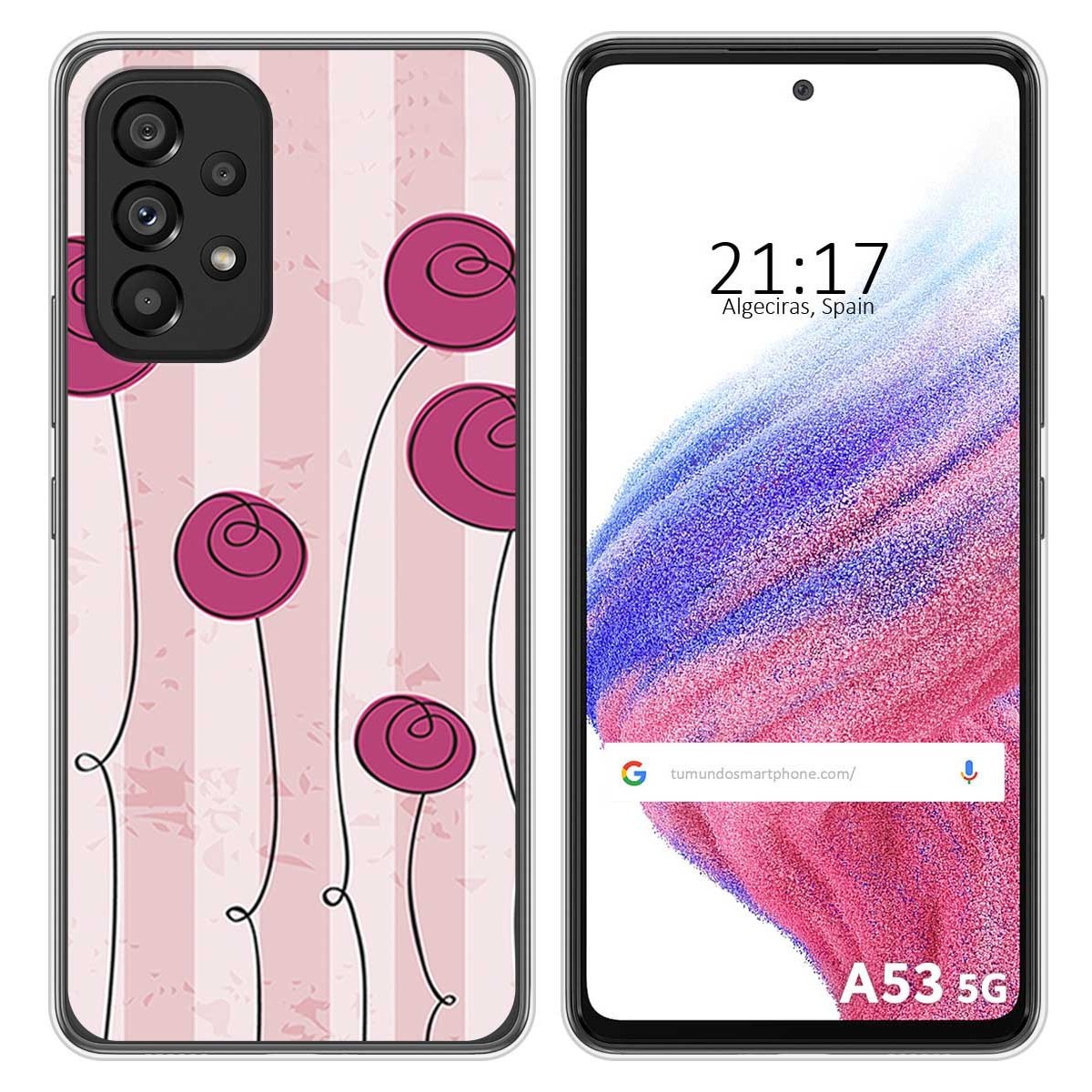 Funda Silicona para Samsung Galaxy A53 5G diseño Flores Vintage Dibujos