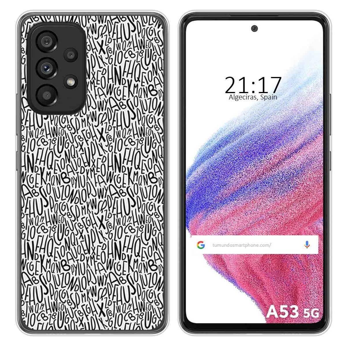 Funda Silicona para Samsung Galaxy A53 5G diseño Letras Dibujos