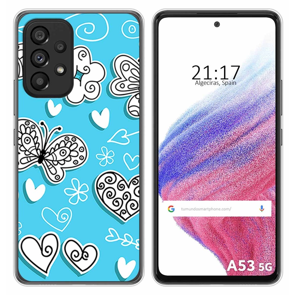 Funda Silicona para Samsung Galaxy A53 5G diseño Mariposas Dibujos