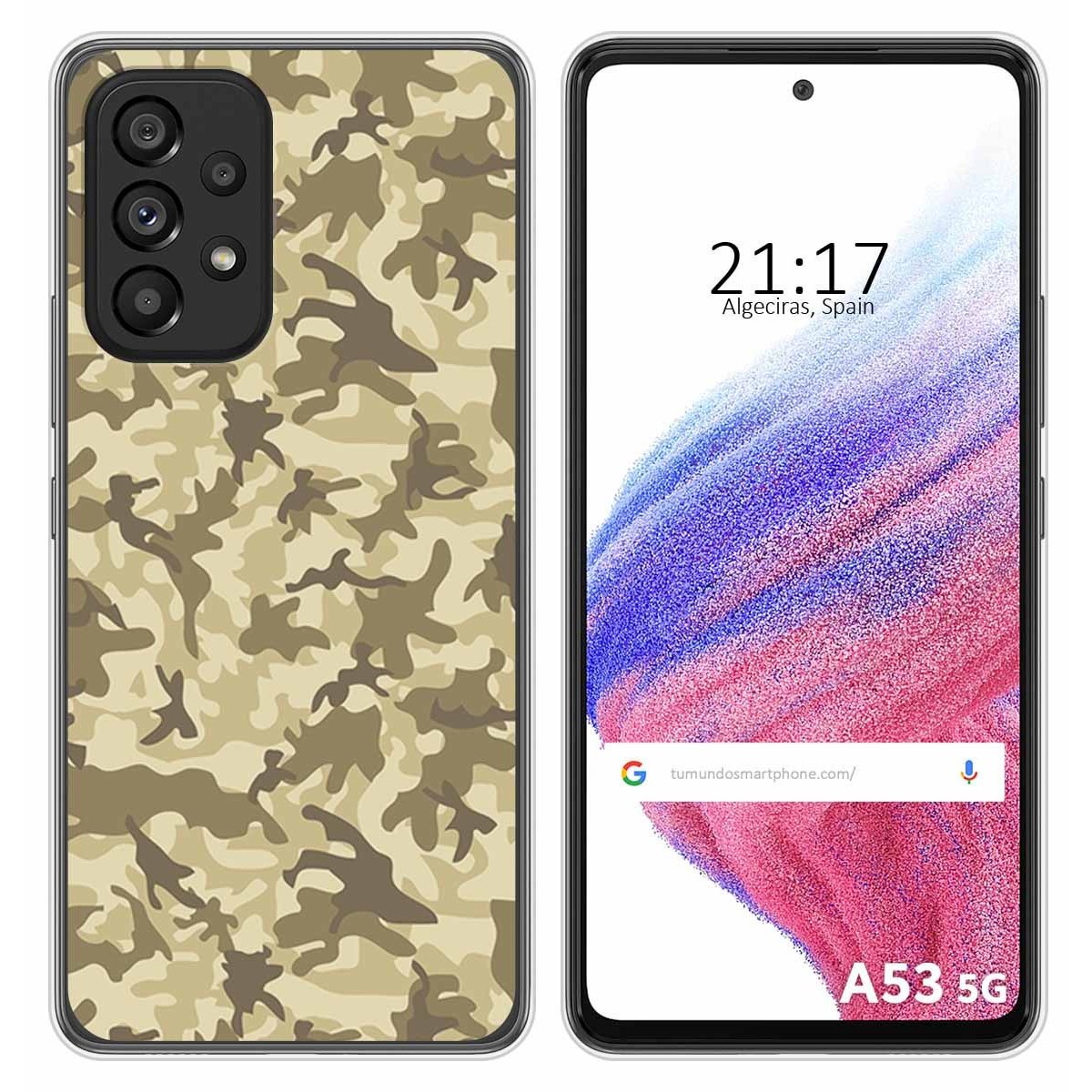 Funda Silicona para Samsung Galaxy A53 5G diseño Sand Camuflaje Dibujos