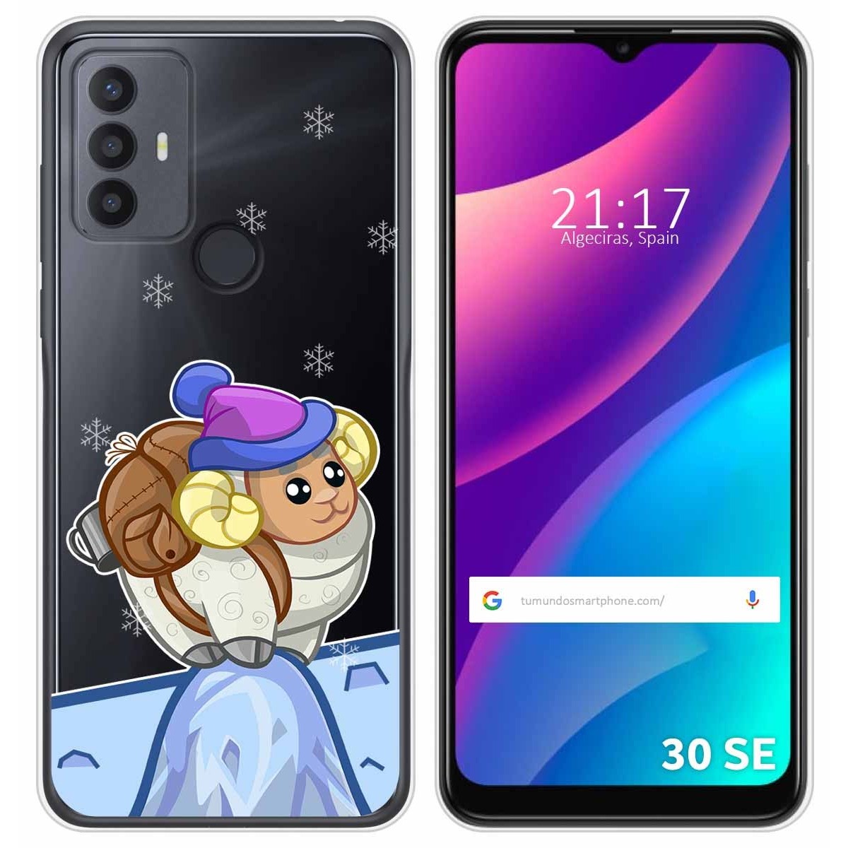 Funda Silicona Transparente para TCL 30 SE / 30E / 306 diseño Cabra Dibujos