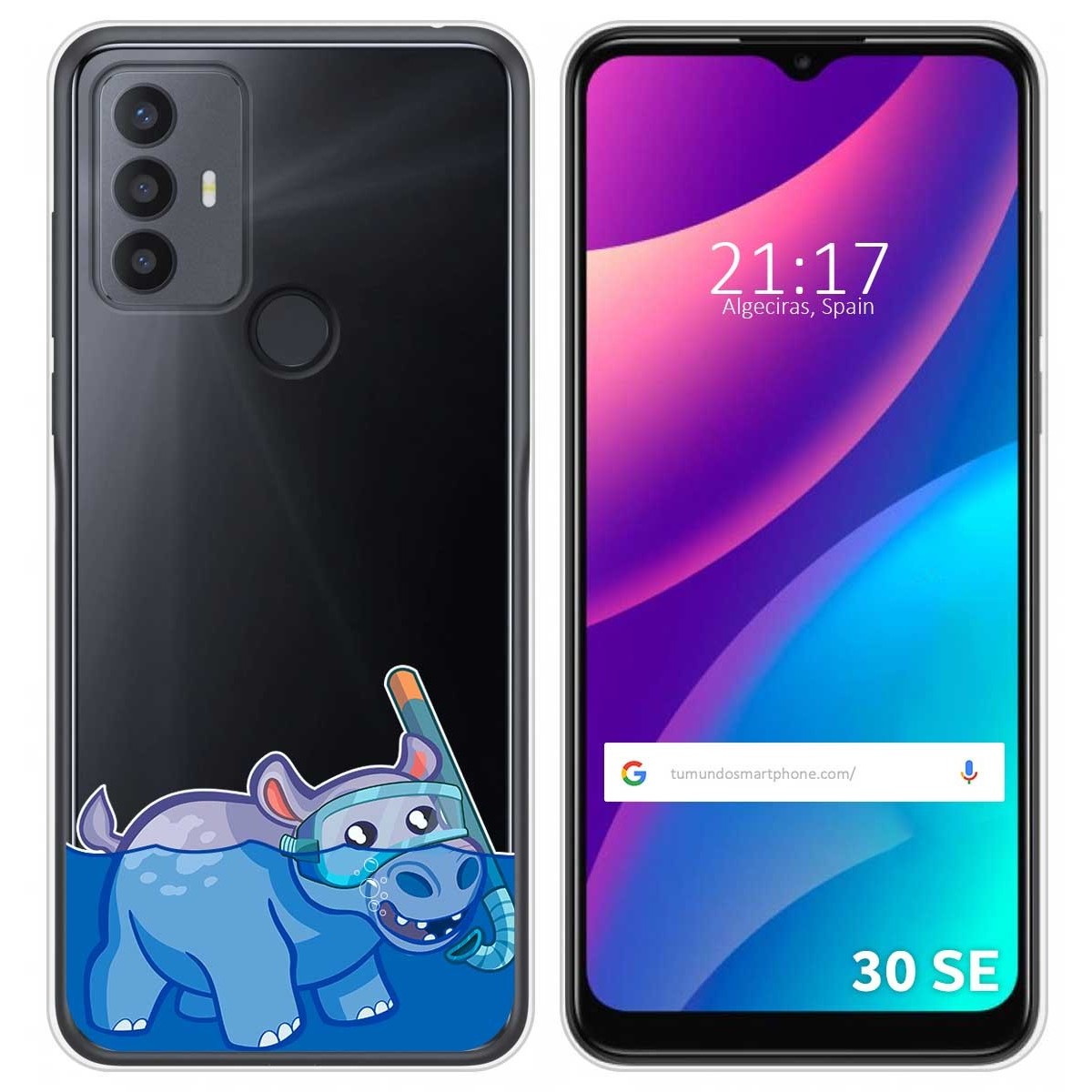 Funda Silicona Transparente para TCL 30 SE / 30E / 306 diseño Hipo Dibujos