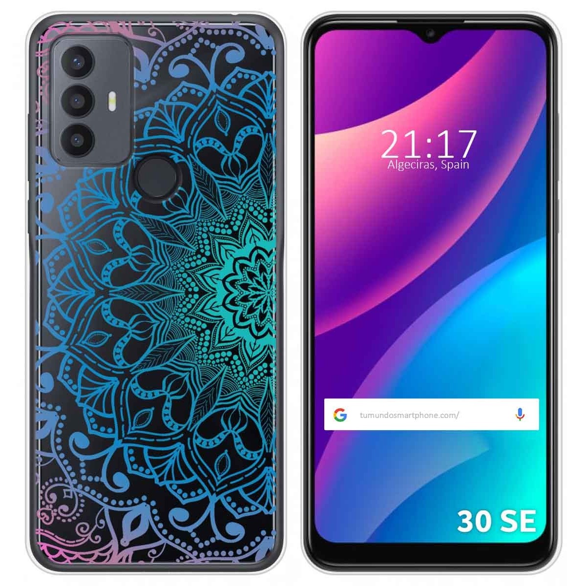 Funda Silicona Transparente para TCL 30 SE / 30E / 306 diseño Mandala Dibujos