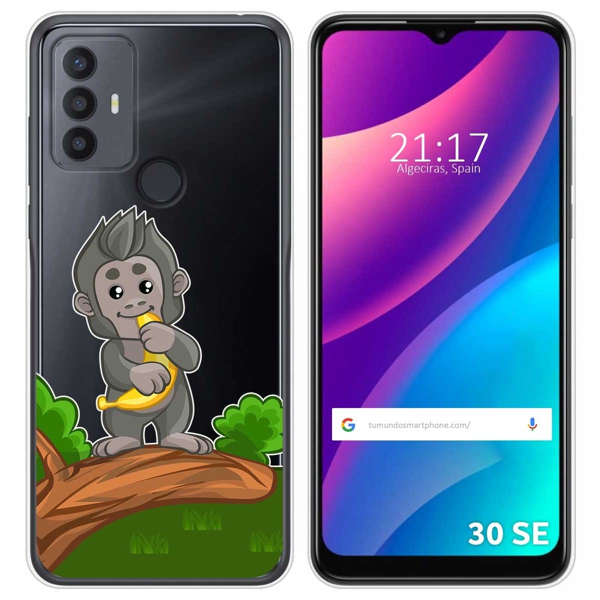 Funda Silicona Transparente para TCL 30 SE / 30E / 306 diseño Mono Dibujos