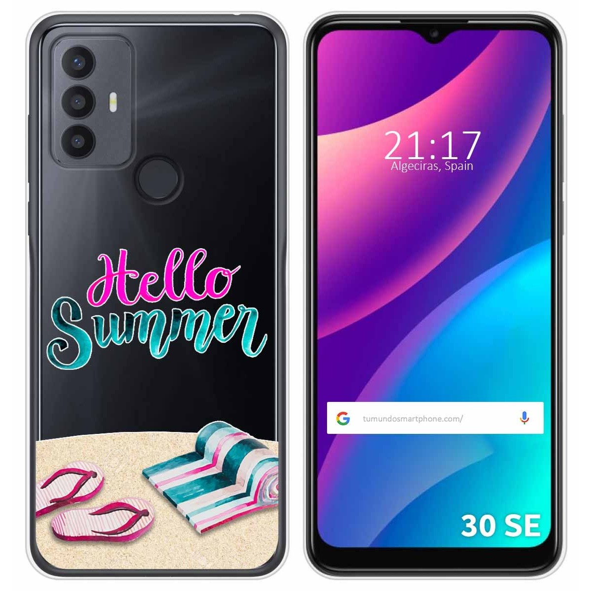 Funda Silicona Transparente para TCL 30 SE / 30E / 306 diseño Summer Dibujos