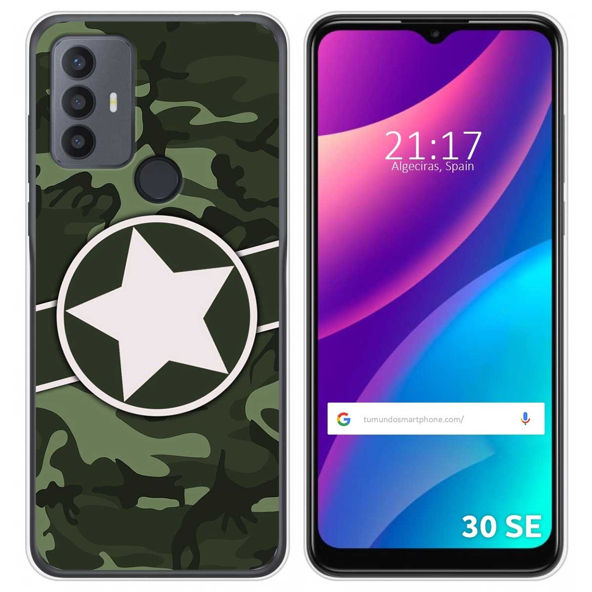 Funda Silicona para TCL 30 SE / 30E / 306 diseño Camuflaje 01 Dibujos