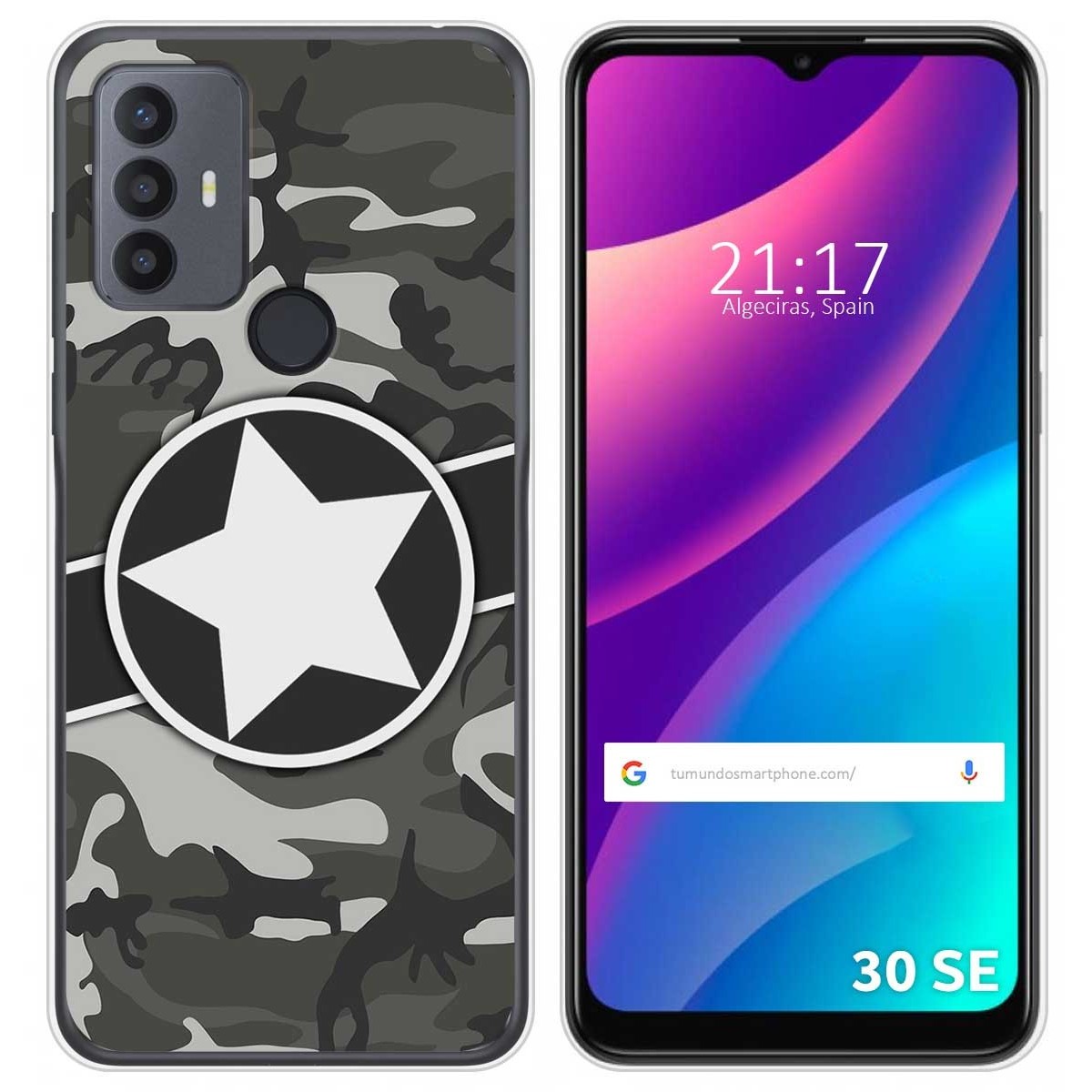 Funda Silicona para TCL 30 SE / 30E / 306 diseño Camuflaje 02 Dibujos