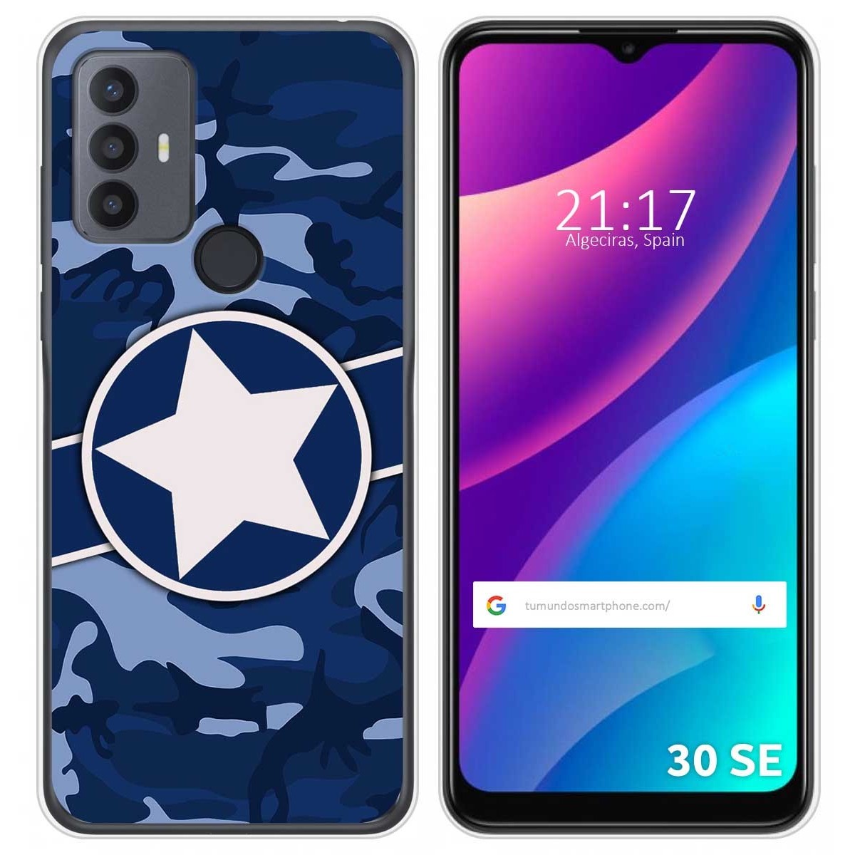 Funda Silicona para TCL 30 SE / 30E / 306 diseño Camuflaje 03 Dibujos